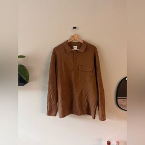 Zara Knit Overshirt in Camel Brown